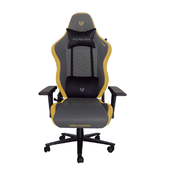 Silla Gamer Balam Rush Thunder Comp DarkLight Edition Xl  Inclinacion De 90 A 180 Max 150 Kg  Gris Y Amarillo  Br932912 BR-932912 - BR-932912