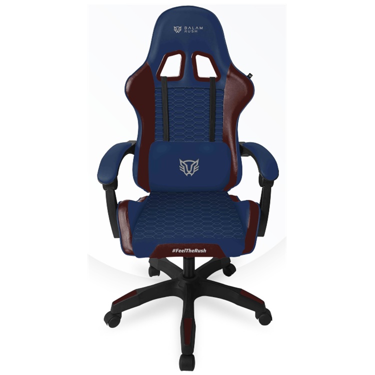 SILLA GAMER BALAM RUSH POWER RUSH V2 / ERGONOMICA / INCLINACION 135 GRADOS / MECANISMO MARIPOSA / MAX 120 KG / PISTON CLASE 3 / REPOSABRAZOZ FIJO / AZUL-GUINDA / BR-944502 - Código: BR-944502 | Compra en Guadalajara