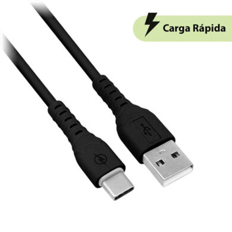 CABLE DE CARGA USB A  USB C LONGITUD 3 METROS NEGRO - Código: 6008591 | Compra en Guadalajara