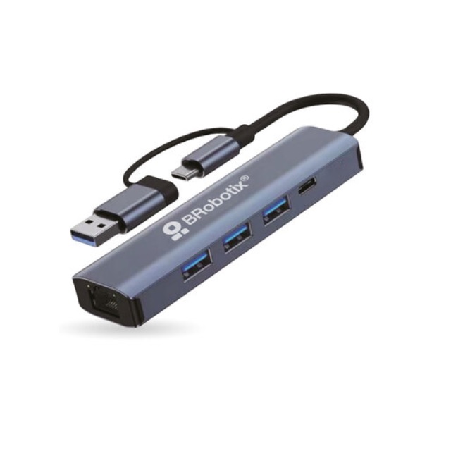 BROBOTIX DOCKING 5 EN 2 CONECT  OR DUAL USB A Y TIPO C A USB V30X3 - Lenovo