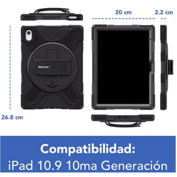 Fundas Para Tablets BROBOTIX 6005231 FUNDA PROTECTOR C/CORREA USO RUDO GIRO 360º P/IPAD 10.9 10MA GENERACIÓN C/MICA BROBOTIX 6005231 - Código: 6005231 | Compra en Guadalajara