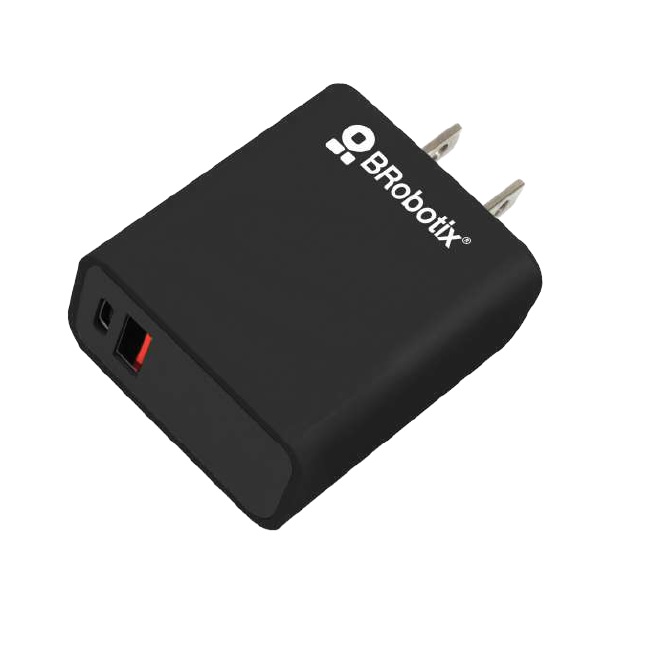 Cargador Brobotix 38W carga rapida Dual V3.0 USB-A Y USB TIPO C color Negro  6005569 - Código: 6005569 | Compra en Guadalajara