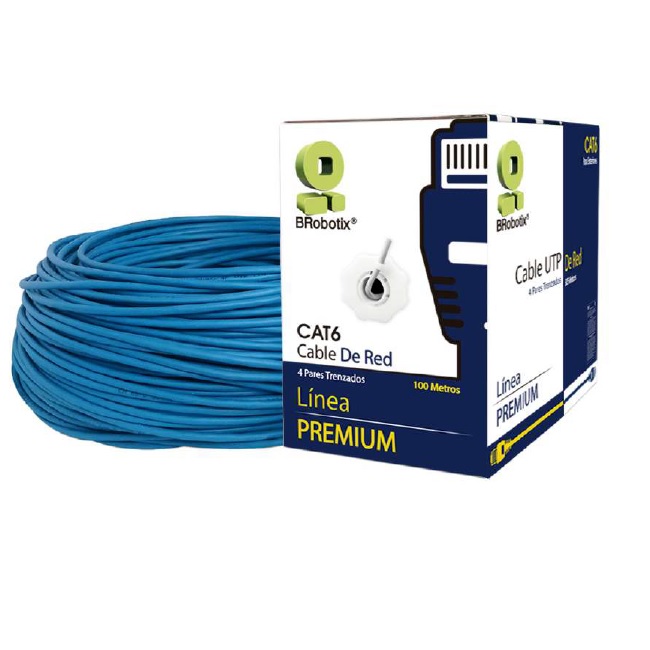 BOBINA CAT6 PARA INTERIORES CCA  UTP AZUL 100 METROS - Dell