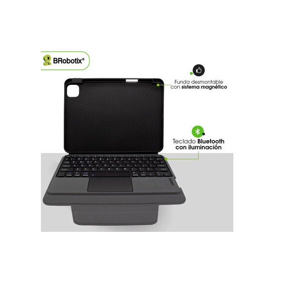 Funda Brobotix con teclado bluetooth y panel tactil para IPAD PRO 11M4 2024 color Negro  6007839 - Código: 6007839 | Compra en Guadalajara
