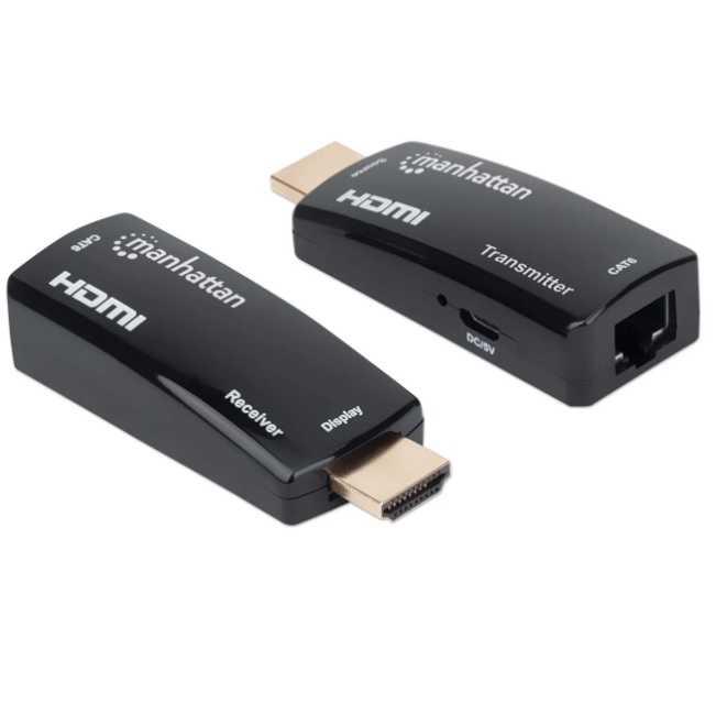 Kit Extensor HDMI MANHATTAN 207539 207539 Kit Extensor Compacto De HDMI Sobre Ethernet. Extiende Una Señal HDMI Hasta 60 M Usando Un Cable Ethernet Cat6 - Código: 207539 | Compra en Guadalajara