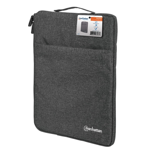439817 Funda Manhattan 15.6 Seattle acolchonado resistente al agua bolsillo frontal gris  439817