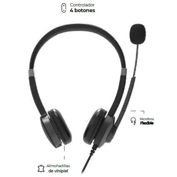 Audífonos Diadema Acteck On Ear Para Call Center Pro HN640 USB-A Micrófono con Control de Volumen y Silencio  AC-935319 - Código: AC-935319 | Compra en Guadalajara
