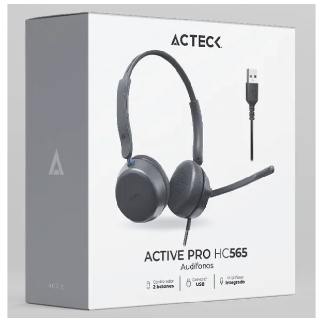 Auriculares Alambricos Acteck con Micrófono Active Pro HC565 Negro AC-942942 - Yamaha