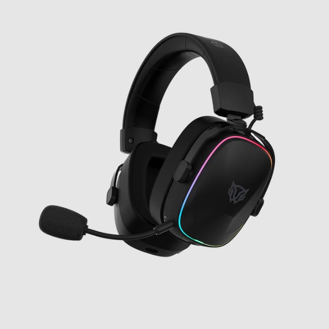 Audifonos Balam Rush Gamer Inalambricos Aeon Expert HS1100 RGB Negro Micro Desmontable Bluetooth 5.3 Dongle 2.4 MHz y Aux - Balam Rush