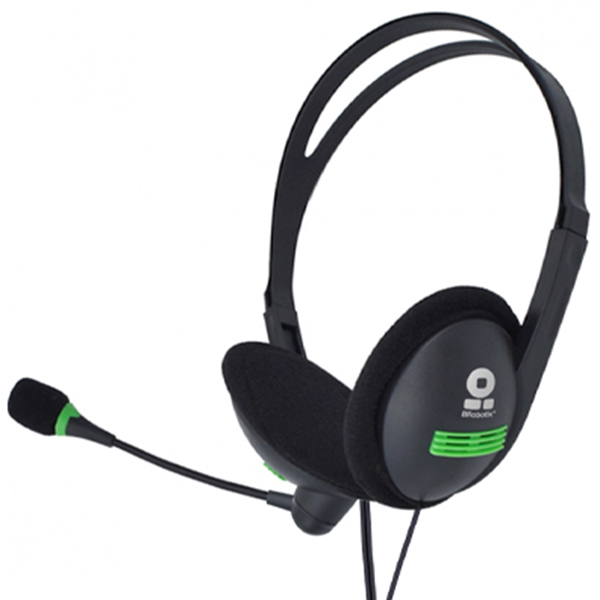 Diadema alambrico Brobotix detalle basico color Verde con microfono ajustable 3.5mm  651428 - Código: 651428 | Compra en Guadalajara