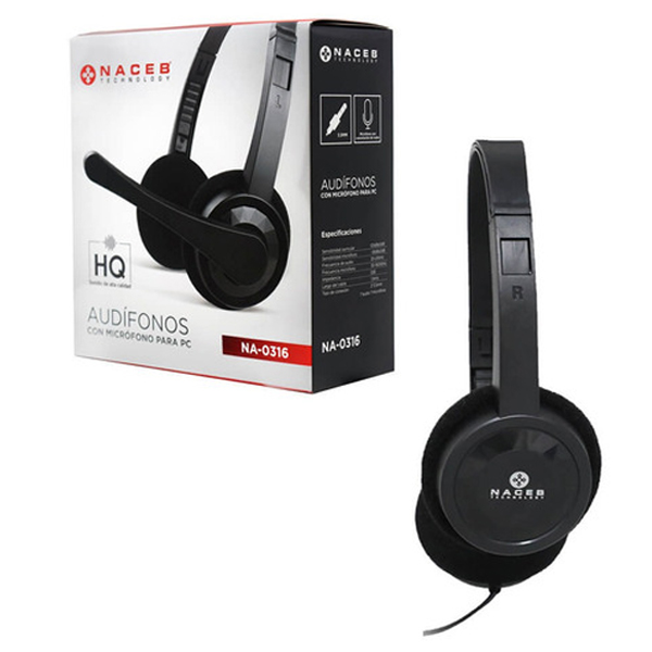 Audífono Naceb Technology NA-0316 Audífono Para PC NA-0316 NACEB TECHNOLOGY - Naceb Technology