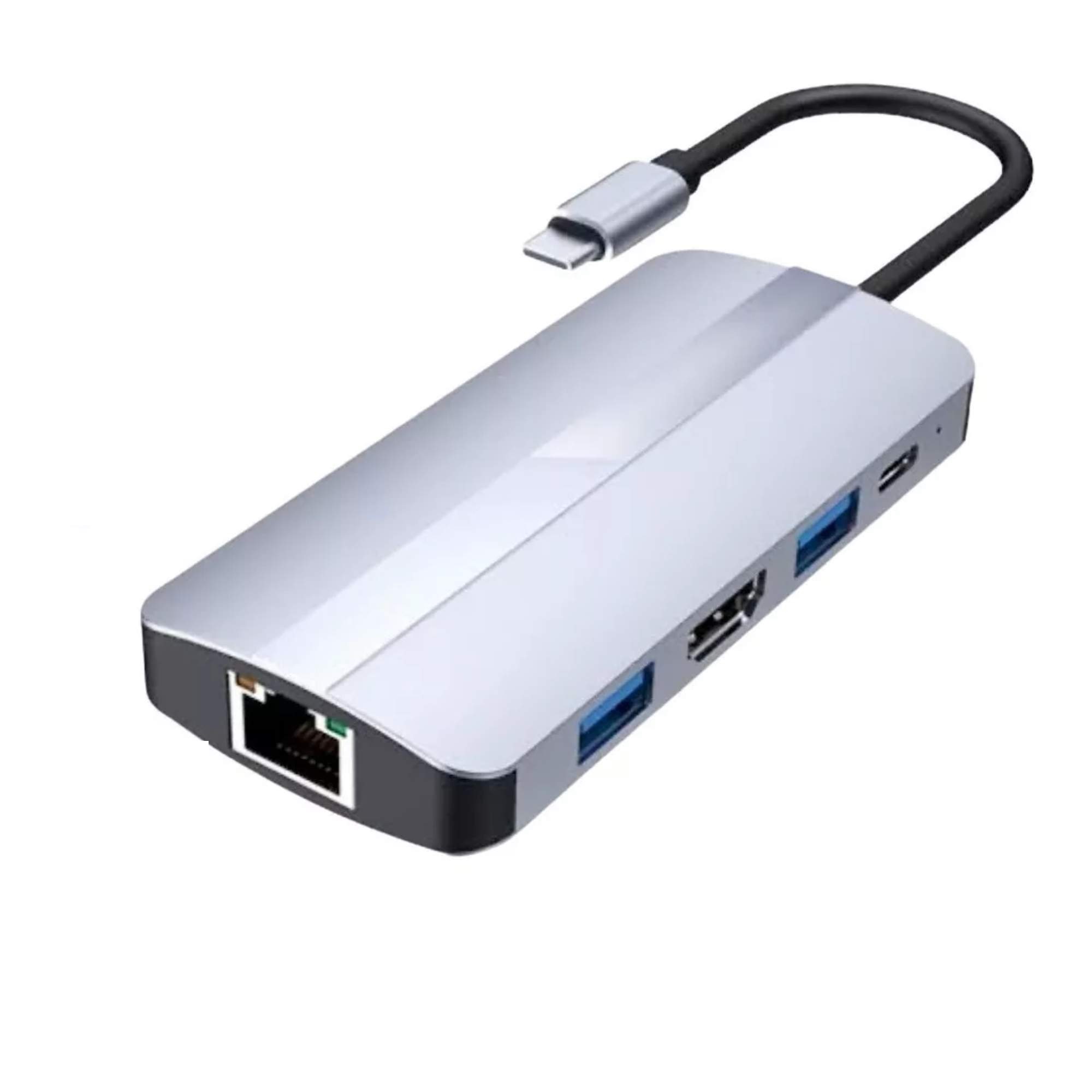 Adaptador Naceb entrada USB-C 8 en 1 RJ45HDMI3 USB 3.0PD100WSD con TF modelo NA-0129 - Icom