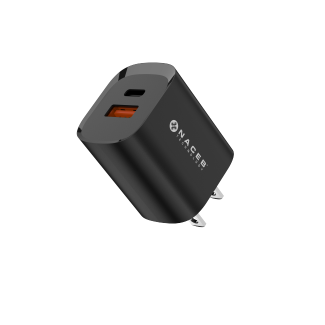 Cargador de pared Naceb Gan USB-A USB-C de 35W modelo NA-0143 - Icom