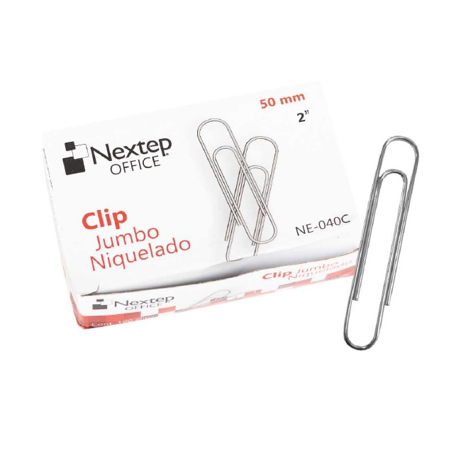 Clip Jumbo Niquelado Nextep 50 Mm  100 NE-040C - NE-040C