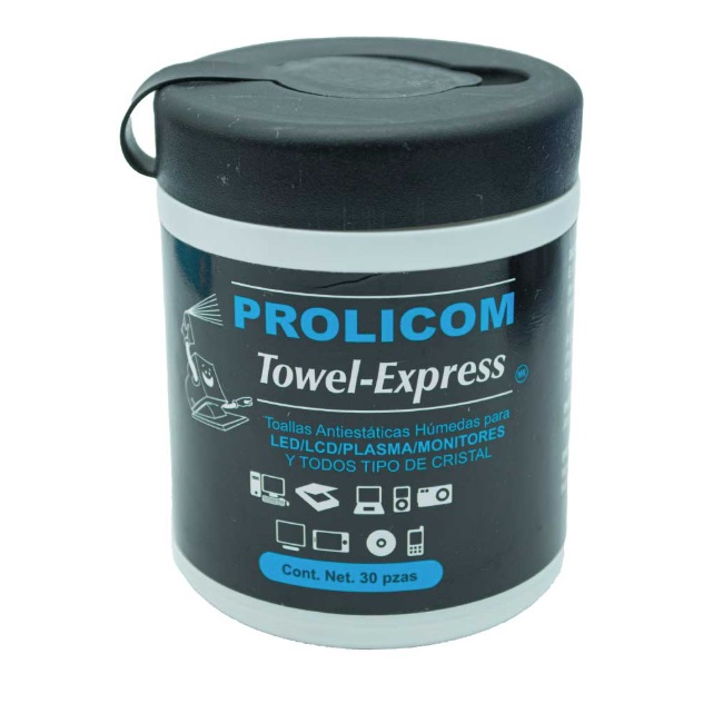 Toallas Humedas para pantallas Prolicom Towel Express 30 piezas  367165 - Código: 367165 | Compra en Guadalajara