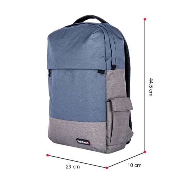 Mochila Techzone Strong Blue azul con gris para portatil 15.6 banda trasera para colocar en maleta cierre con apertura para candado  TZ21LBP07-B - Código: TZ21LBP07-B | Compra en Guadalajara
