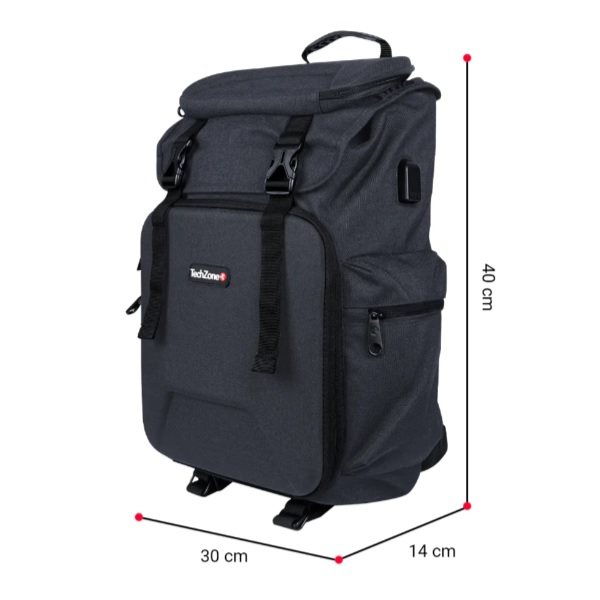 Mochila Techzone Glory Balck negro para portatil 15.6 conector USB externo solapa superior con hebillas de liberacion rapida  TZ21LBP13-A - Código: TZ21LBP13-A | Compra en Guadalajara