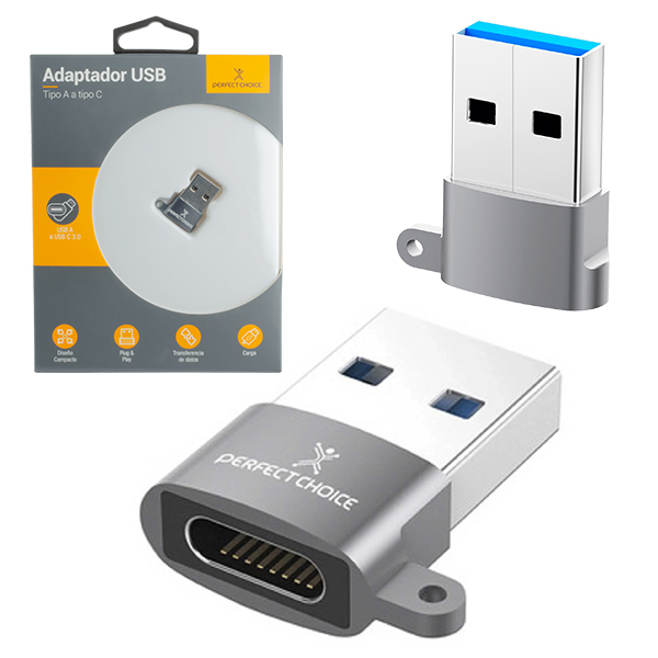 Adaptador Perfect Choice USB A Macho A USB tipo C Hembra  PC-101253 - Código: PC-101253 | Compra en Guadalajara