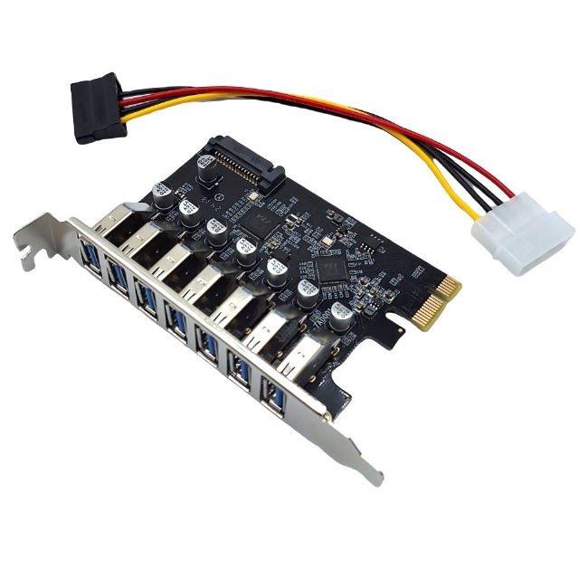 Tarjeta PCI Express X-Media XM-PEX-U307 con 7 puertos USB 3.0 transferencia de hasta 5Gbps por puerto  XM-PEX-U307 - Código: XM-PEX-U307 | Compra en Guadalajara