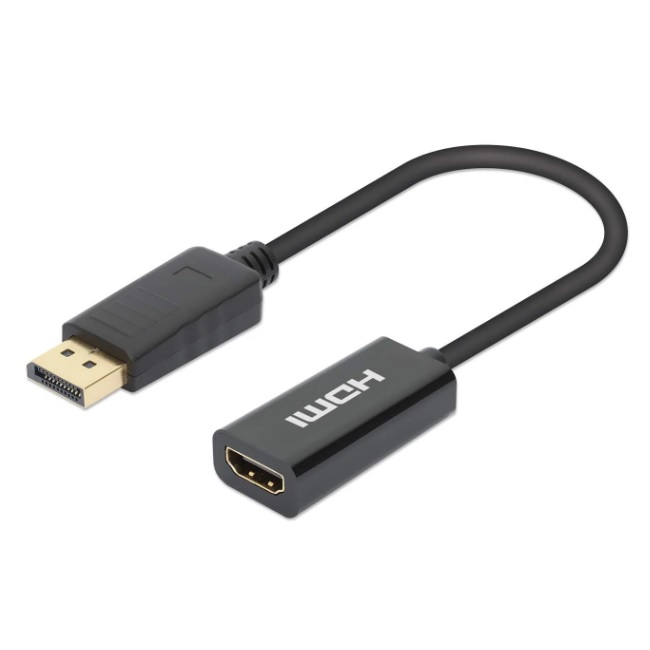 Adaptador Manhattan DisplayPort a HDMI 4K 60Hz Negro  153713 - Código: 153713 | Compra en Guadalajara