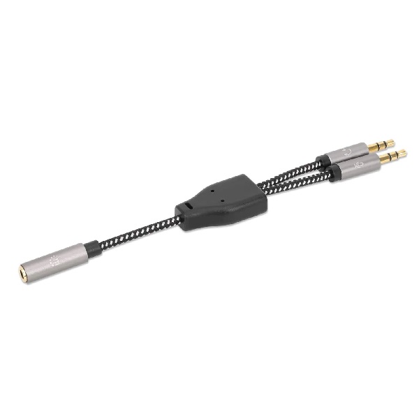 ADAPTADOR MANHATTAN DE AUDIO 3.5MM 1 HEMBRA A 2 MACHO 15CM  356121 - Código: 356121 | Compra en Guadalajara