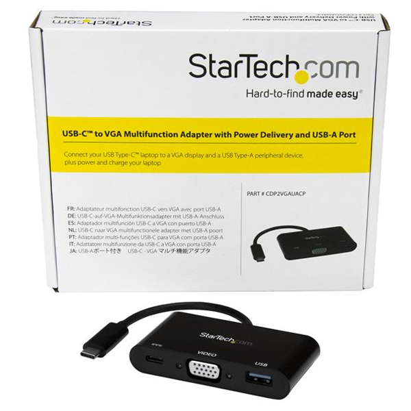 ADAPTADOR STARTECH MULTIPUERTOS USB-C a VGA CON ENTREGA DE POTENCIA POWER DELIVERY Y PUERTO USB-A STARTECH CDP2VGAUACP  CDP2VGAUACP - Código: CDP2VGAUACP | Compra en Guadalajara