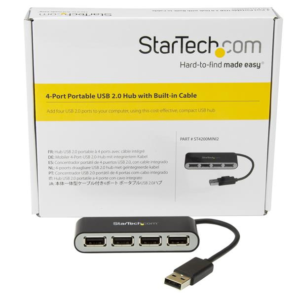 ST4200MINI2 HUB USB 2.0 4 PUERTOS CON CABL E INTEGRADO ST4200MINI2