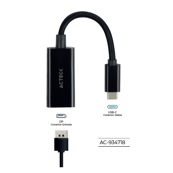Adaptador Acteck USB C a Displayport Shift Plus AD420 para video hasta 4K macho hembra  AC-934718 - Código: AC-934718 | Compra en Guadalajara