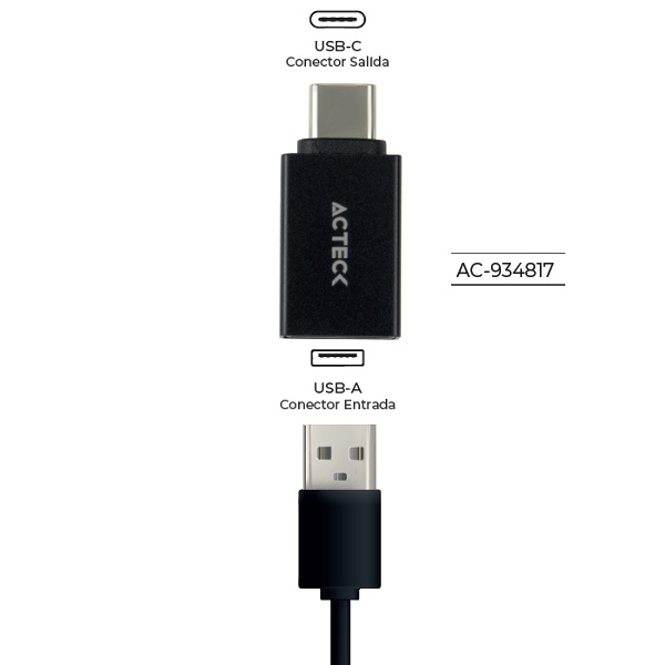 Adaptador Acteck USB C a USB-A 3.0 Shift Plus AU210 Tipo Dongle OTG Macho Hembra  AC-934817 - Código: AC-934817 | Compra en Guadalajara