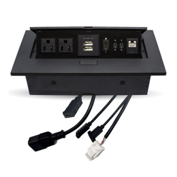 Caja para mesa Brobotix USB tipo C HDMI USB RJ45 CAT6 406405 corriente color Negro - Código: 406405 | Compra en Guadalajara