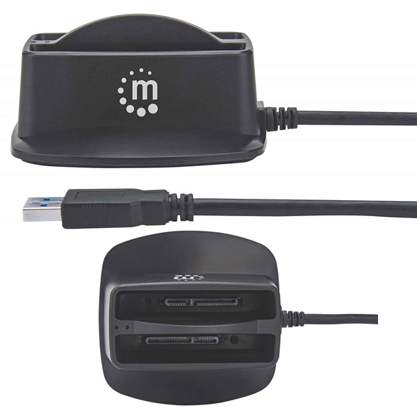 BASE DOCK DUPLICADOR MANHATTAN QUICKDOCK PARA DISCO DURO 2.5 SATA A USB 3.0  151955 - Código: 151955 | Compra en Guadalajara