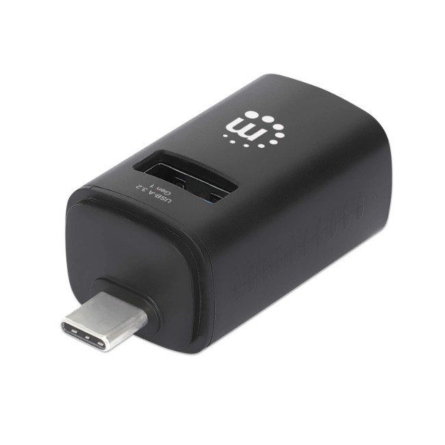 HUB Manhattan USB C con 3 puertos USB A 3.0 2.0 480 Mbps ultracompacto  180993 - Código: 180993 | Compra en Guadalajara