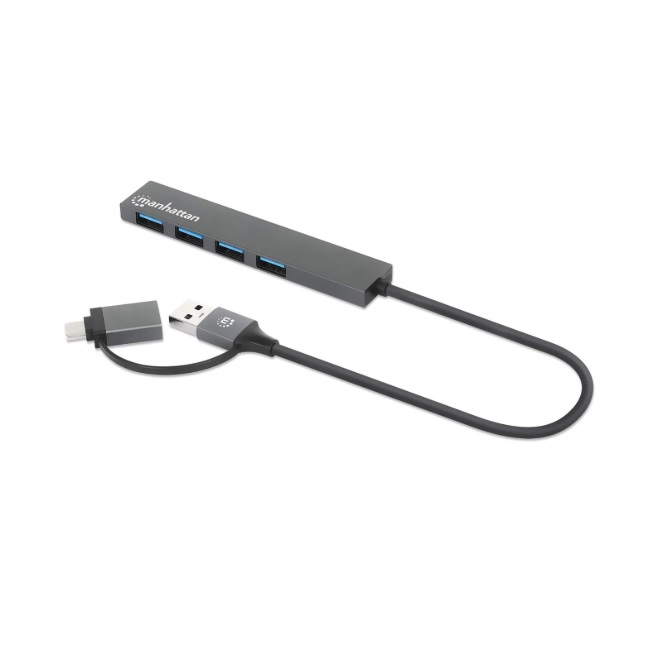 HUB Manhattan USB A/C con 4 Puertos USB A 3.2 Gen 1  181006 - Código: 181006 | Compra en Guadalajara