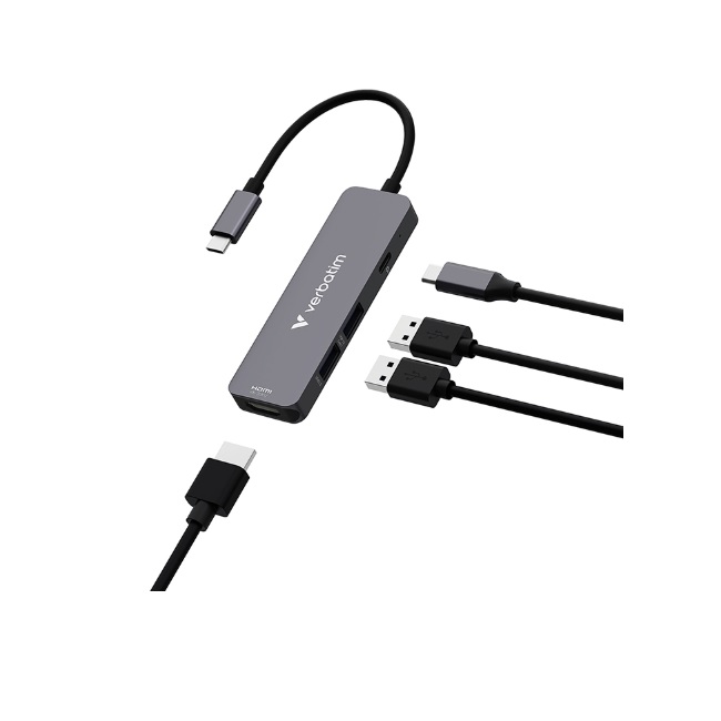 Hub Verbatim multipuerto USB C Essentials 4 puertos color Plateado  VB32155 - Código: VB32155 | Compra en Guadalajara