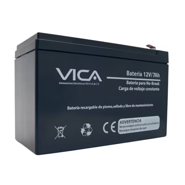 Batería VICA VIC12V 7AH sellada de reemplazo para No Break 12V/7AH medidas 94x65x151mm - Tripp-Lite