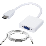 Convertidor HDMI A VGA BROBOTIX 110964B Convertidor HDMI A VGA BROBOTIX 110964B HDMI VGA Macho/hembra Color Blanco - Código: 110964B | Compra en Guadalajara