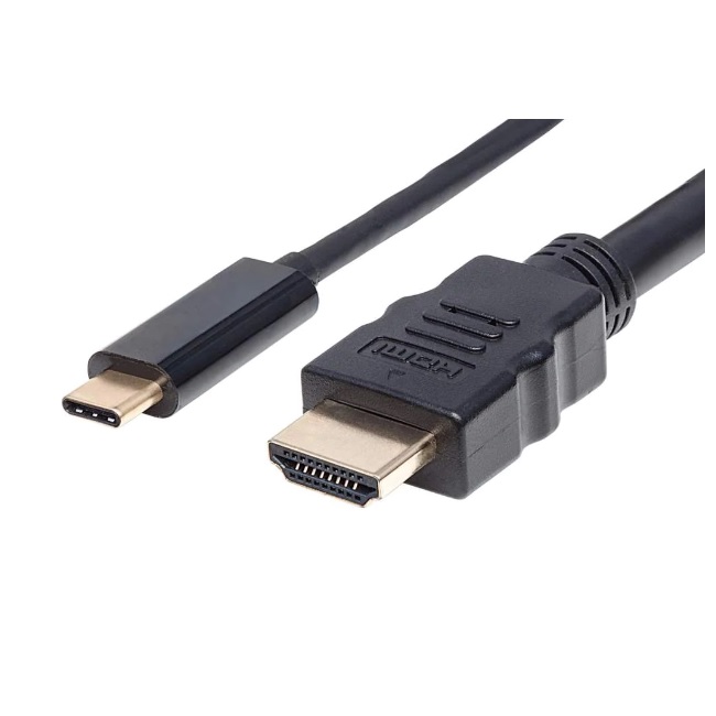 Cable Manhattan USB C a HDMI 2m v3.1 4K Negro  151764 - Código: 151764 | Compra en Guadalajara
