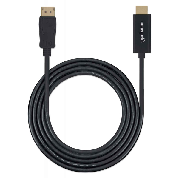 Cable DisplayPort A HDMI MANHATTAN 152662 152662 Cable DisplayPort Macho A HDMI Macho 1 M Negro Resoluciones De Video Full-HD Hasta 1080p A 60Hz - Código: 152662 | Compra en Guadalajara