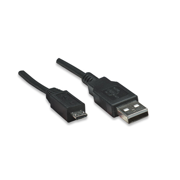 Cable USB MANHATTAN 307178 307178 Cable USB A A Micro-B De Alta Velocidad 1.8m Color Negro. - Código: 307178 | Compra en Guadalajara