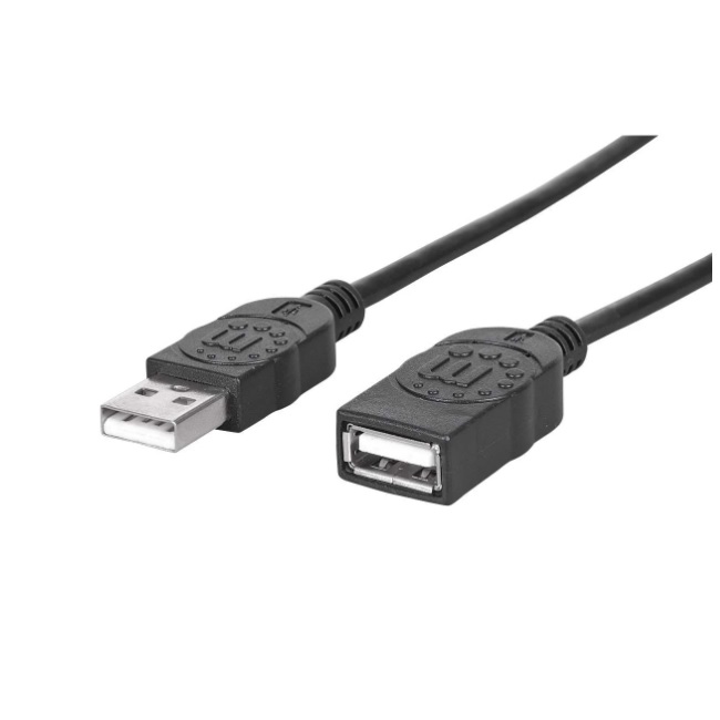 Cable Manhattan Extencion USB A 1m Negro  308519 - Código: 308519 | Compra en Guadalajara