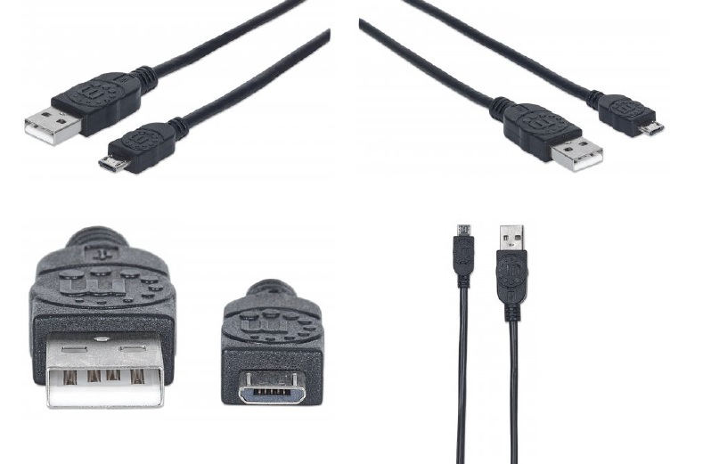 CABLE MANHATTAN USB V2.0 A-MICRO B 3M NEGRO  325684 - Código: 325684 | Compra en Guadalajara