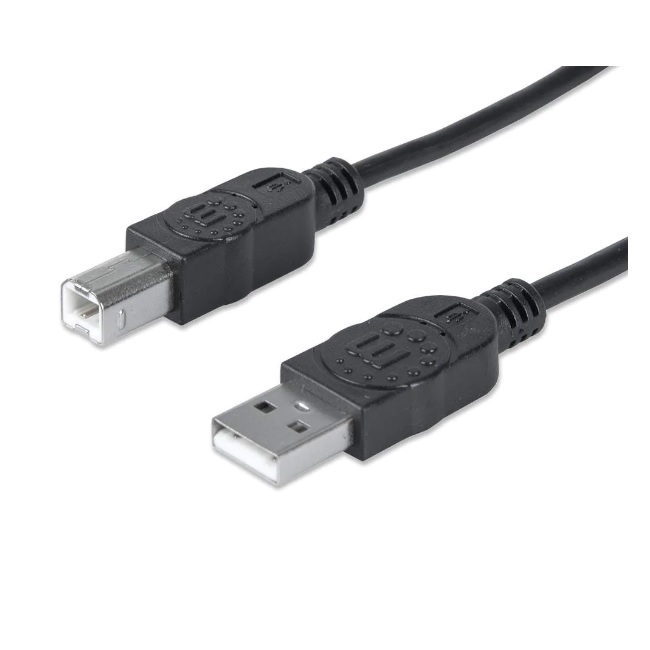 Cable Manhattan para Impresora USB A a USB B 1.8m Negro 480Mbps  333368 - Código: 333368 | Compra en Guadalajara