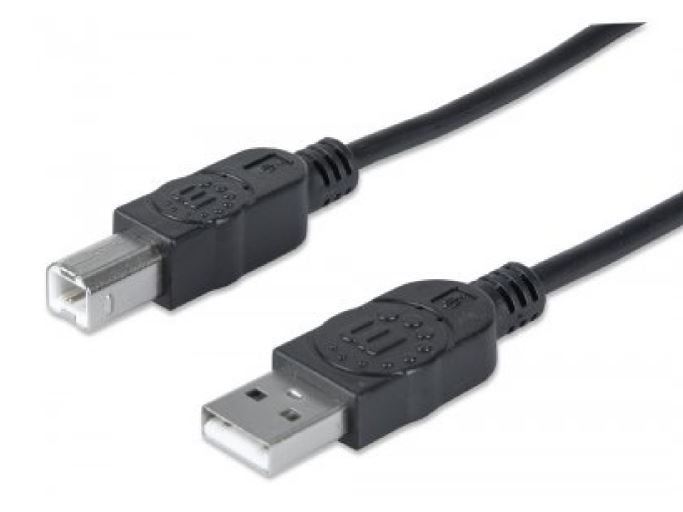 Cable Manhattan USB 2.0 A-B Alta Velocidad 5m Color Negro 337779 - Código: 337779 | Compra en Guadalajara
