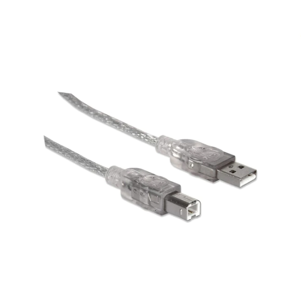 CABLE USB MANHATTAN V2.0 A-B 5.0M PLATA 345408 345408 - Código: 345408 | Compra en Guadalajara