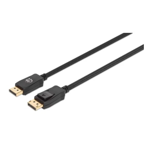 Cable DisplayPort MANHATTAN 353595 353595 DisplayPort Macho A Macho 1 M Compatible Con 4K 144Hz HDR Contactos Chapados En Oro Diseño Anti-enredos Con Seguros En Los Conectores - Código: 353595 | Compra en Guadalajara