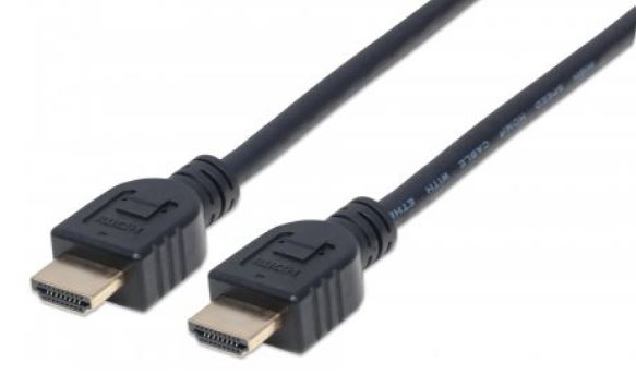 Cable Manhattan HDMI 1m 4K 60Hz 3D Blindado con Ethernet para pared protege contra potenciales riesgos de incendio Negro  353922 - Código: 353922 | Compra en Guadalajara