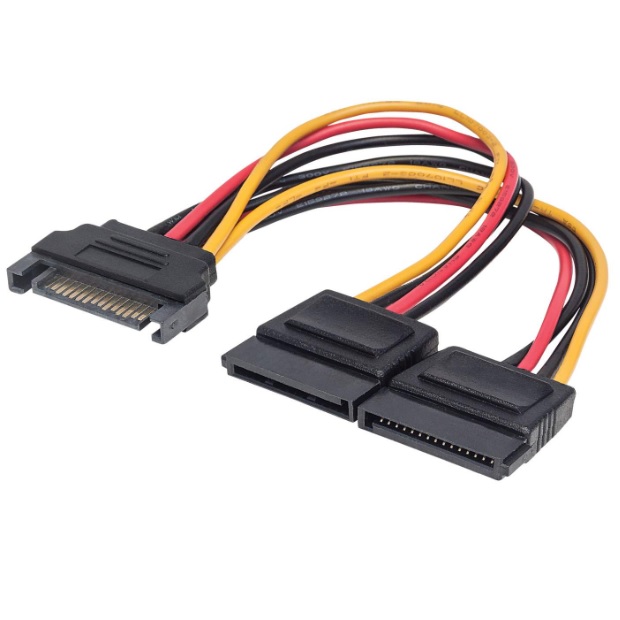 Cable Corriente MANHATTAN 354554 354554 Cable Y De Alimentación SATA Alimenta 2 Drivers SATA Con Un Cable De Energía SATA Largo 15cm - Código: 354554 | Compra en Guadalajara