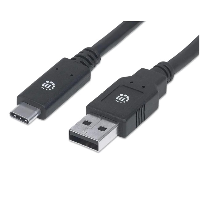 Cable Manhattan USB-C AM-CM 2M V3.1 Negro  354974 - Código: 354974 | Compra en Guadalajara