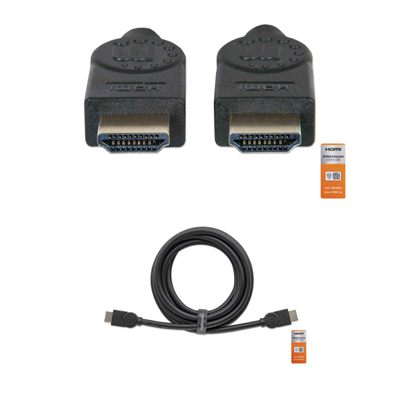 Cable Manhattan HDMI 5m 4K 60Hz 3D Blindado con Ethernet Negro  355360 - Código: 355360 | Compra en Guadalajara