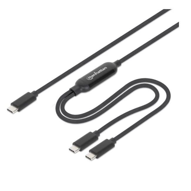 CABLE DE CARGA USB-C DOBLE  100 W 2 M 7 FT P/2 DISPOSITIVOS - Condumex